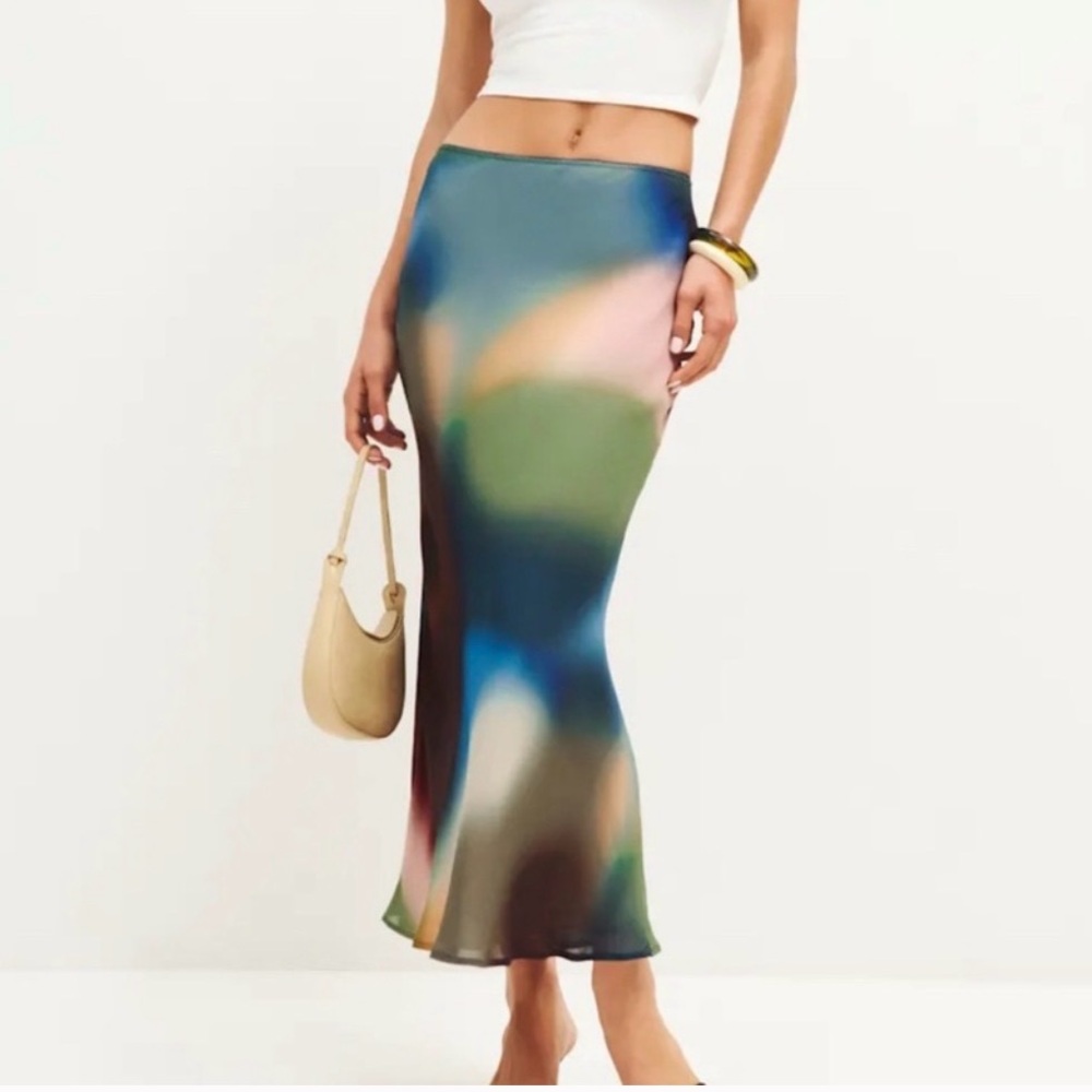 Reformation Layla tie-dye midi slip skirt - 12